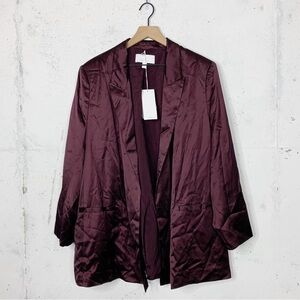 Boss Hugo Boss Justin’s Maroon Satin Loose Fit Blazer